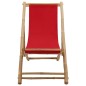 Liegestuhl Bambus und Canvas Rot Liegestuhl Bambus und Canvas Rot