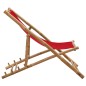 Liegestuhl Bambus und Canvas Rot Liegestuhl Bambus und Canvas Rot