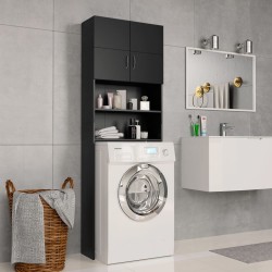 vidaXL Waschmaschinenschrank Schwarz 64x25,5x190 cm Holzwerkstoff