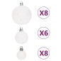 108-tlg. Weihnachtskugel-Set Weiß und Rosa 108-tlg. Weihnachtskugel-Set Weiß und Rosa