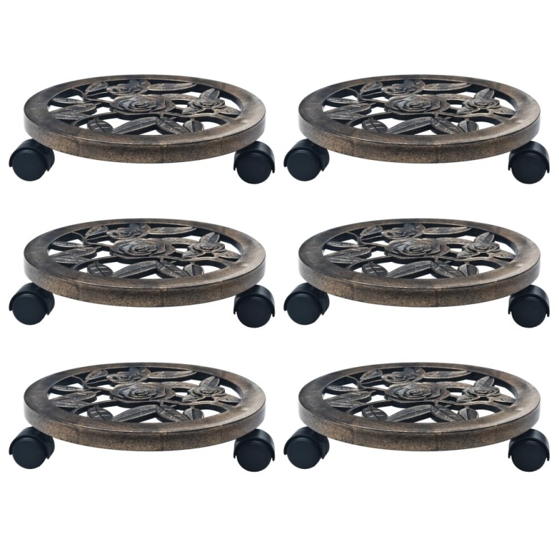 vidaXL Pflanzenroller 6 Stk. Bronze 30 cm Kunststoff vidaXL Pflanzenroller 6 Stk. Bronze 30 cm Kunststoff