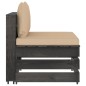 3-tlg. Garten-Lounge-Set mit Kissen Grau Imprägniertes Holz 3-tlg. Garten-Lounge-Set mit Kissen Grau Imprägniertes Holz