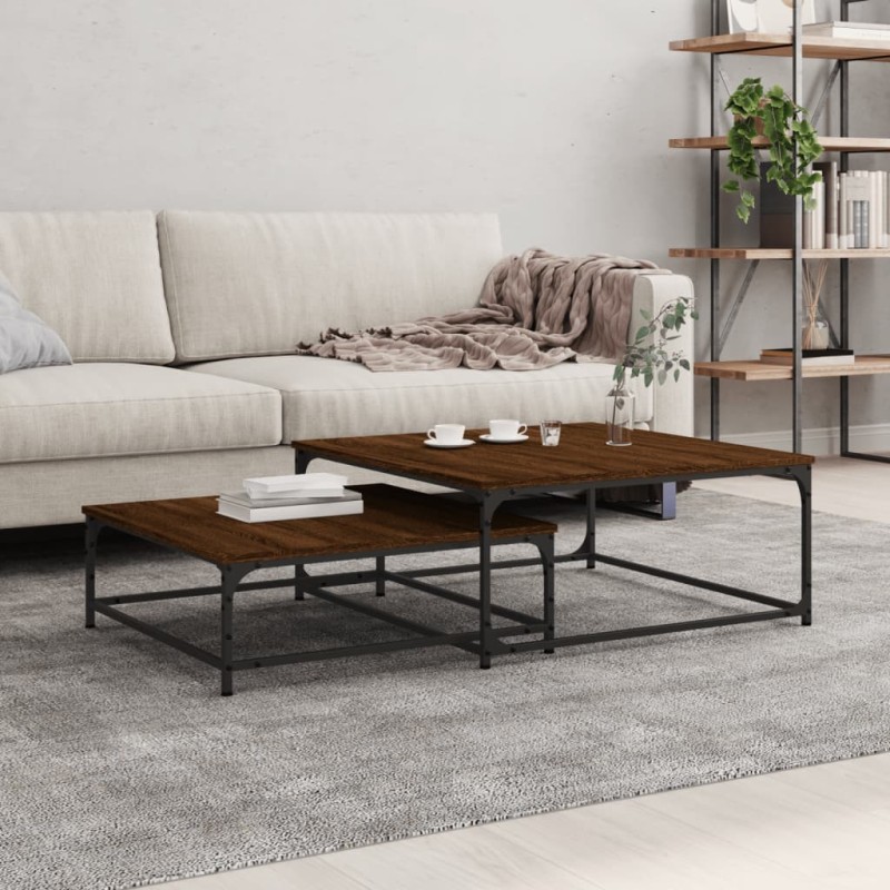 Satztische 2 Stk. Braun Eichen-Optik Holzwerkstoff Satztische 2 Stk. Braun Eichen-Optik Holzwerkstoff