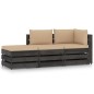 3-tlg. Garten-Lounge-Set mit Kissen Grau Imprägniertes Holz 3-tlg. Garten-Lounge-Set mit Kissen Grau Imprägniertes Holz