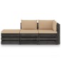 3-tlg. Garten-Lounge-Set mit Kissen Grau Imprägniertes Holz 3-tlg. Garten-Lounge-Set mit Kissen Grau Imprägniertes Holz