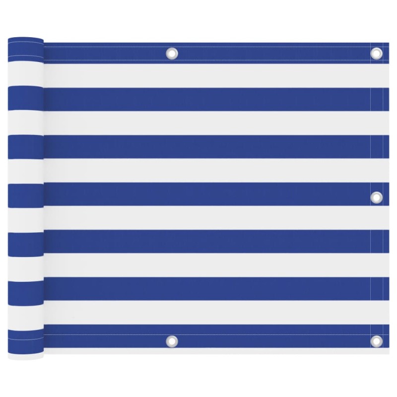 Balkon-Sichtschutz Weiß und Blau 75x300 cm Oxford-Gewebe Balkon-Sichtschutz Weiß und Blau 75x300 cm Oxford-Gewebe
