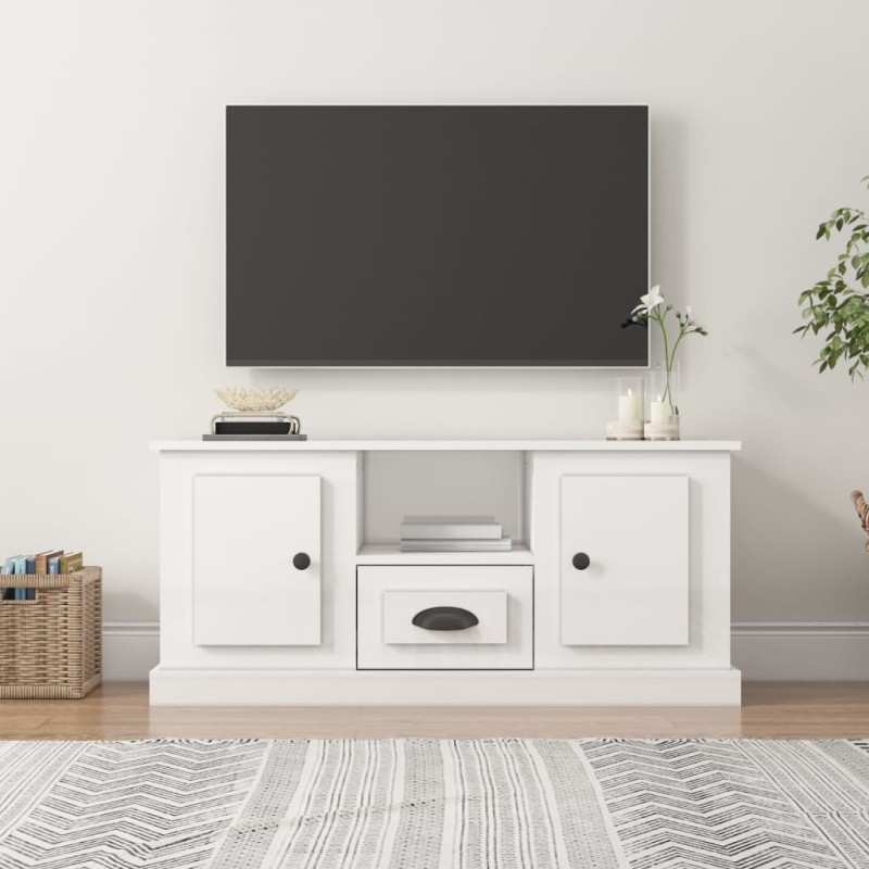TV-Schrank Hochglanz-Weiß 100x35,5x45 cm Holzwerkstoff TV-Schrank Hochglanz-Weiß 100x35,5x45 cm Holzwerkstoff