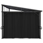 Pavillon mit Vorhängen 405x294x244 cm Anthrazit Pavillon mit Vorhängen 405x294x244 cm Anthrazit