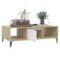 Couchtisch Weiß und Sonoma-Eiche 103,5x60x35 cm Holzwerkstoff Couchtisch Weiß und Sonoma-Eiche 103,5x60x35 cm Holzwerkstoff