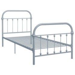 Bettgestell Grau Metall 100 × 200 cm