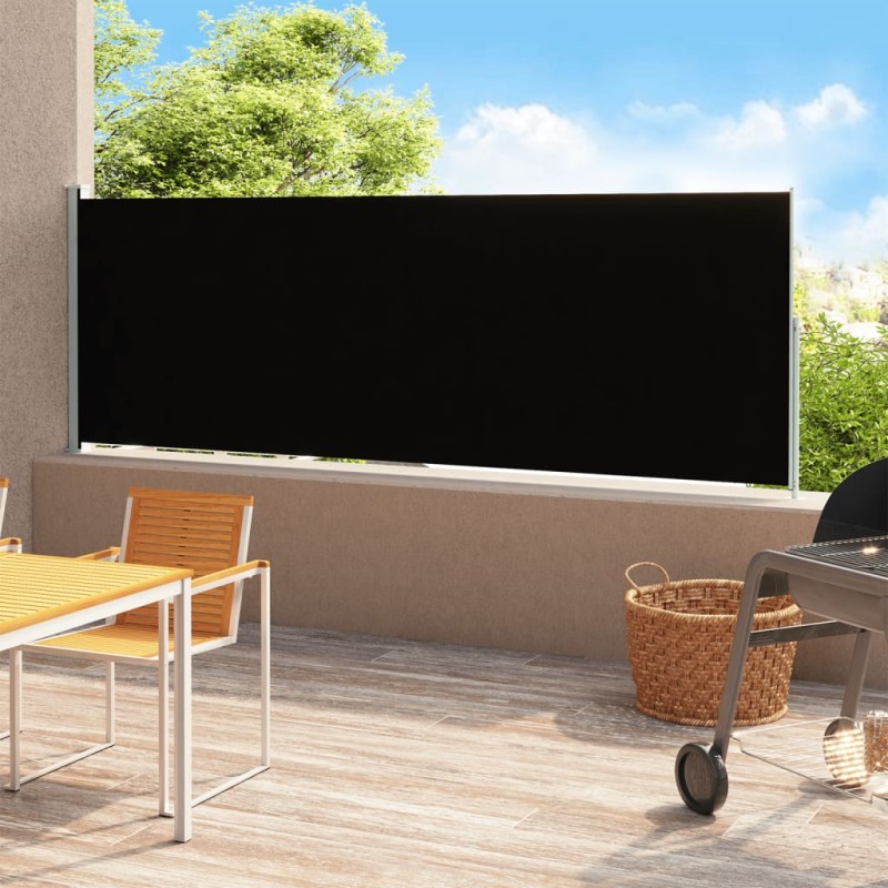 Seitenmarkise Ausziehbar 220x500 cm Schwarz Seitenmarkise Ausziehbar 220x500 cm Schwarz