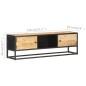 vidaXL TV-Schrank mit Geschnitzter Tür 130x30x40 cm Raues Mangoholz vidaXL TV-Schrank mit Geschnitzter Tür 130x30x40 cm Raues Mangoholz