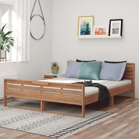 vidaXL Massivholzbett Teak 160x200 cm