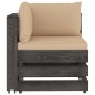 5-tlg. Garten-Lounge-Set mit Kissen Grau Imprägniertes Holz 5-tlg. Garten-Lounge-Set mit Kissen Grau Imprägniertes Holz