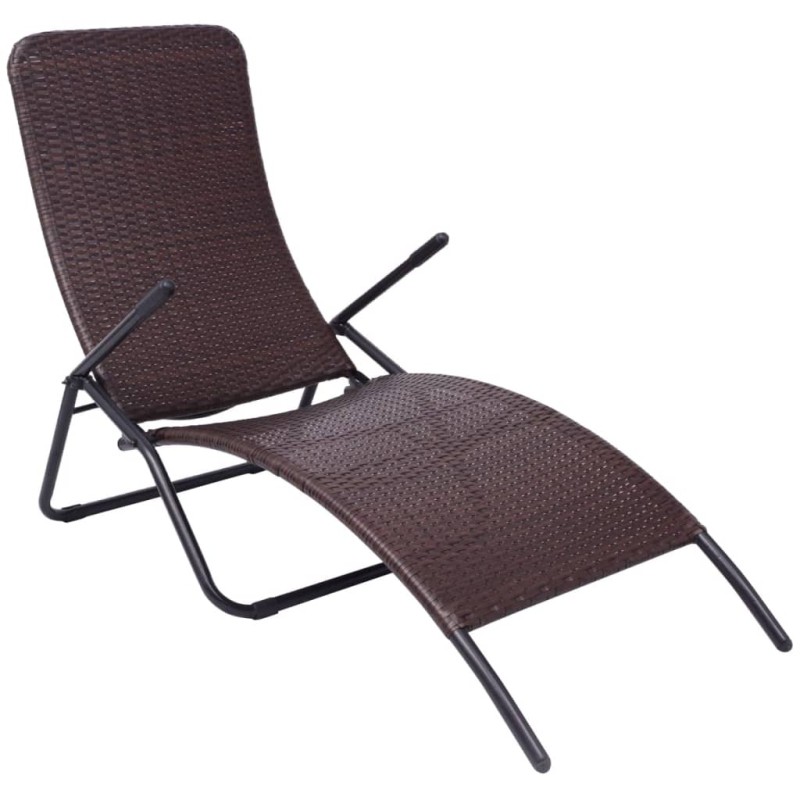 Sonnenliege Klappbar Poly Rattan Braun Sonnenliege Klappbar Poly Rattan Braun