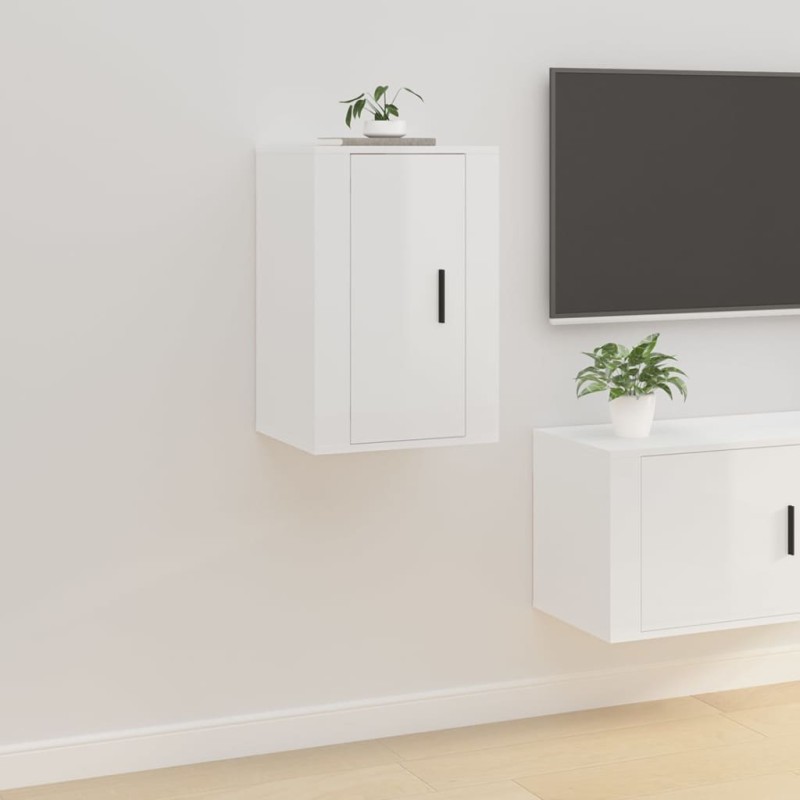TV-Wandschrank Hochglanz-Weiß 40x34,5x60 cm TV-Wandschrank Hochglanz-Weiß 40x34,5x60 cm