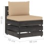 5-tlg. Garten-Lounge-Set mit Kissen Grau Imprägniertes Holz 5-tlg. Garten-Lounge-Set mit Kissen Grau Imprägniertes Holz