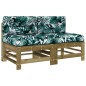 Mittelsofas mit Kissen 2 Stk. Kiefernholz Imprägniert Mittelsofas mit Kissen 2 Stk. Kiefernholz Imprägniert