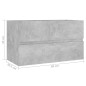 Waschbeckenunterschrank Betongrau 80x38,5x45 cm Holzwerkstoff Waschbeckenunterschrank Betongrau 80x38,5x45 cm Holzwerkstoff