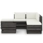 6-tlg. Garten-Lounge-Set mit Kissen Grau Imprägniertes Holz 6-tlg. Garten-Lounge-Set mit Kissen Grau Imprägniertes Holz