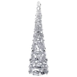 Künstlicher Pop-Up-Weihnachtsbaum Silbern 180 cm PET