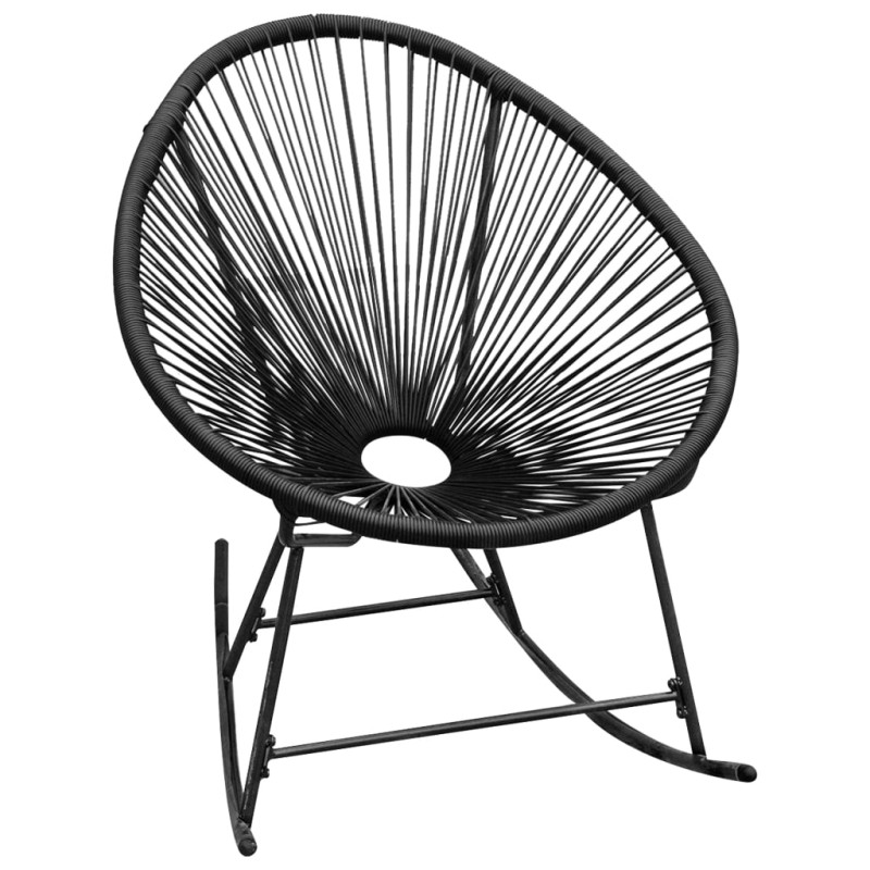 Garten-Schaukelstuhl Schwarz Poly Rattan Garten-Schaukelstuhl Schwarz Poly Rattan