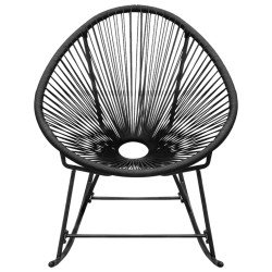 Garten-Schaukelstuhl Schwarz Poly Rattan