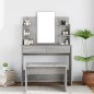 vidaXL Schminktisch mit Spiegel Grau Sonoma 96x40x142 cm vidaXL Schminktisch mit Spiegel Grau Sonoma 96x40x142 cm