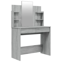 vidaXL Schminktisch mit Spiegel Grau Sonoma 96x40x142 cm