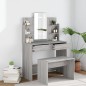 vidaXL Schminktisch mit Spiegel Grau Sonoma 96x40x142 cm vidaXL Schminktisch mit Spiegel Grau Sonoma 96x40x142 cm