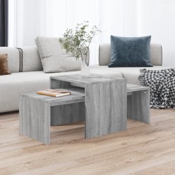 vidaXL Couchtisch-Set Grau Sonoma 100x48x40 cm Holzwerkstoff