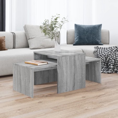 vidaXL Couchtisch-Set Grau Sonoma 100x48x40 cm Holzwerkstoff