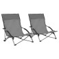 Klappbare Strandstühle 2 Stk. Grau Stoff Klappbare Strandstühle 2 Stk. Grau Stoff