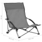 Klappbare Strandstühle 2 Stk. Grau Stoff Klappbare Strandstühle 2 Stk. Grau Stoff