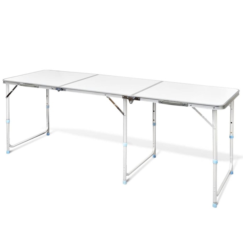 Campingtisch zusammenklappbar höhenverstellbar Aluminium 180 x 60 cm Campingtisch zusammenklappbar höhenverstellbar Aluminium 180 x 60 cm