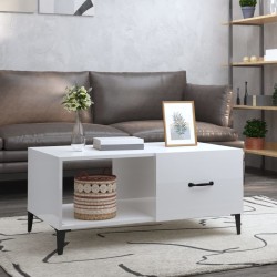 Couchtisch Hochglanz-Weiß 90x50x40 cm Holzwerkstoff