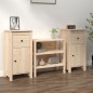Sideboards 2 Stk. 40x35x80 cm Massivholz Kiefer Sideboards 2 Stk. 40x35x80 cm Massivholz Kiefer