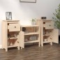 Sideboards 2 Stk. 40x35x80 cm Massivholz Kiefer Sideboards 2 Stk. 40x35x80 cm Massivholz Kiefer