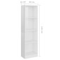 vidaXL Bücherregal 4 Fächer Hochglanz-Weiß 40x24x142 cm Holzwerkstoff vidaXL Bücherregal 4 Fächer Hochglanz-Weiß 40x24x142 cm Holzwerkstoff