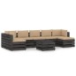 8-tlg. Garten-Lounge-Set mit Kissen Grau Imprägniertes Holz 8-tlg. Garten-Lounge-Set mit Kissen Grau Imprägniertes Holz