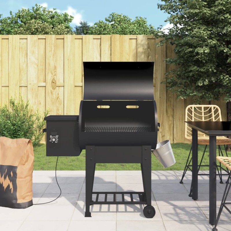 Pelletgrill mit Ablage Schwarz 94 cm Eisen Pelletgrill mit Ablage Schwarz 94 cm Eisen