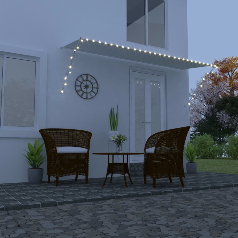 Einziehbare Markise mit LED 400×150 cm Creme Einziehbare Markise mit LED 400×150 cm Creme