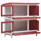 vidaXL Kaninchenstall 4 Türen Rot Holz vidaXL Kaninchenstall 4 Türen Rot Holz