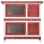 vidaXL Kaninchenstall 4 Türen Rot Holz vidaXL Kaninchenstall 4 Türen Rot Holz
