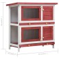 vidaXL Kaninchenstall 4 Türen Rot Holz vidaXL Kaninchenstall 4 Türen Rot Holz