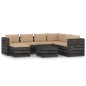 vidaXL 8-tlg. Garten-Lounge-Set mit Kissen Grau Imprägniertes Holz vidaXL 8-tlg. Garten-Lounge-Set mit Kissen Grau Imprägniertes Holz