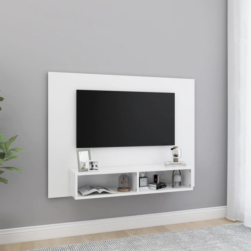 TV-Wandschrank Weiß 120x23,5x90 cm Holzwerkstoff TV-Wandschrank Weiß 120x23,5x90 cm Holzwerkstoff