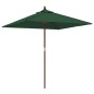 Sonnenschirm mit Holzmast Grün 198x198x231 cm Sonnenschirm mit Holzmast Grün 198x198x231 cm