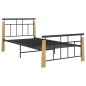 vidaXL Bettgestell Metall und Massivholz Eiche 90x200 cm vidaXL Bettgestell Metall und Massivholz Eiche 90x200 cm