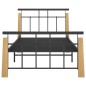 vidaXL Bettgestell Metall und Massivholz Eiche 90x200 cm vidaXL Bettgestell Metall und Massivholz Eiche 90x200 cm